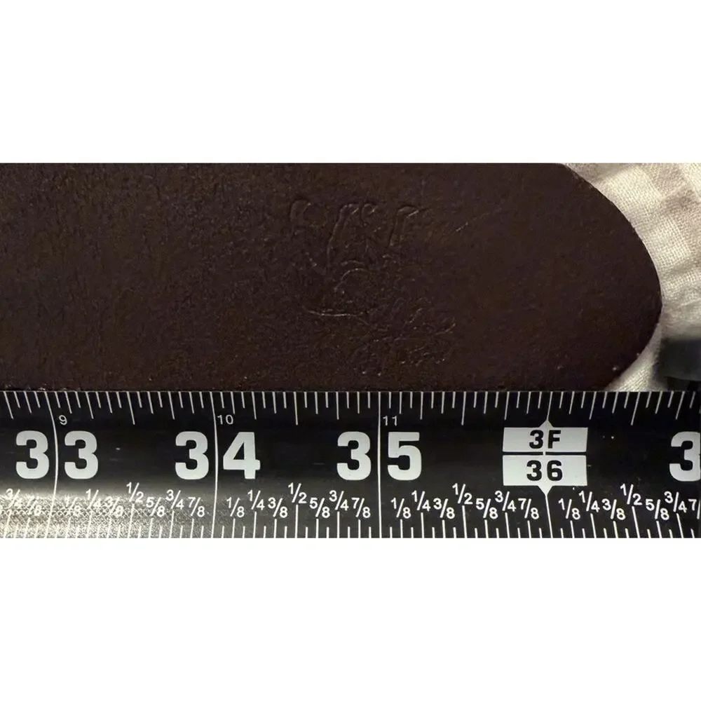 Vintage Y2K ABERCROMBIE & FiITCH Moose Embossed Leather Belt Brown Size S / M